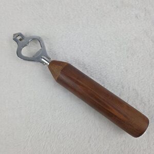 Vintage Japan Wood Handle Bottle Can Opener 8.5" Removable Head